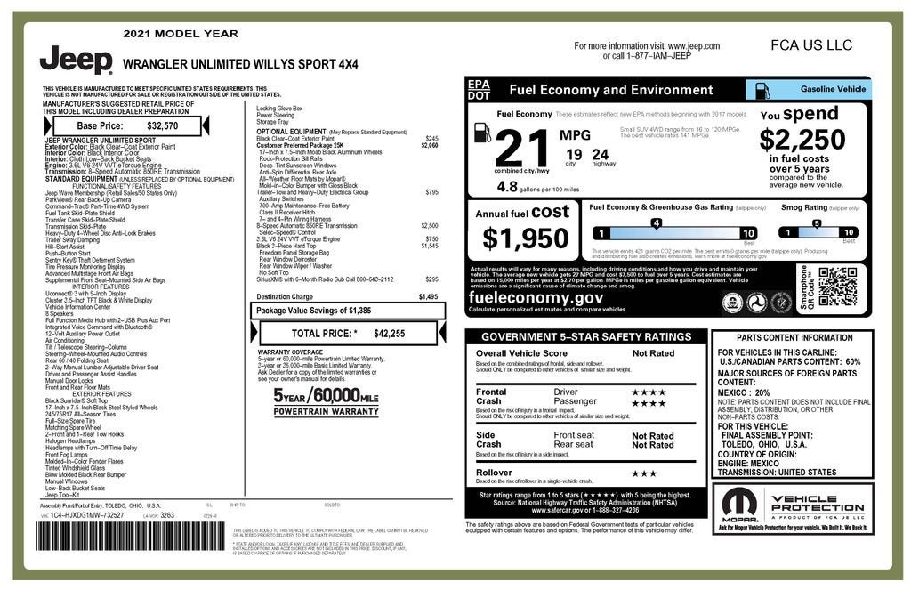 2021 Jeep Wrangler Unlimited Willys Sport 4x4