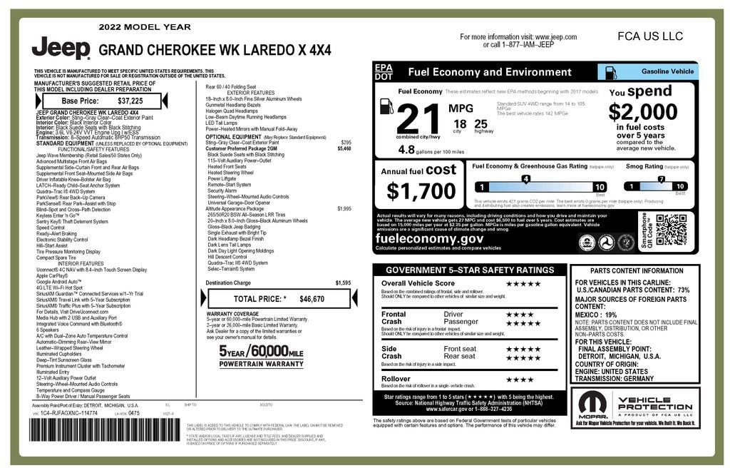 2022 Jeep Grand Cherokee WK Laredo X