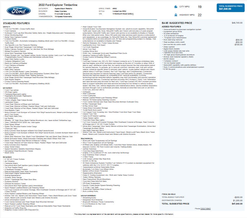 2022 Ford Explorer Timberline