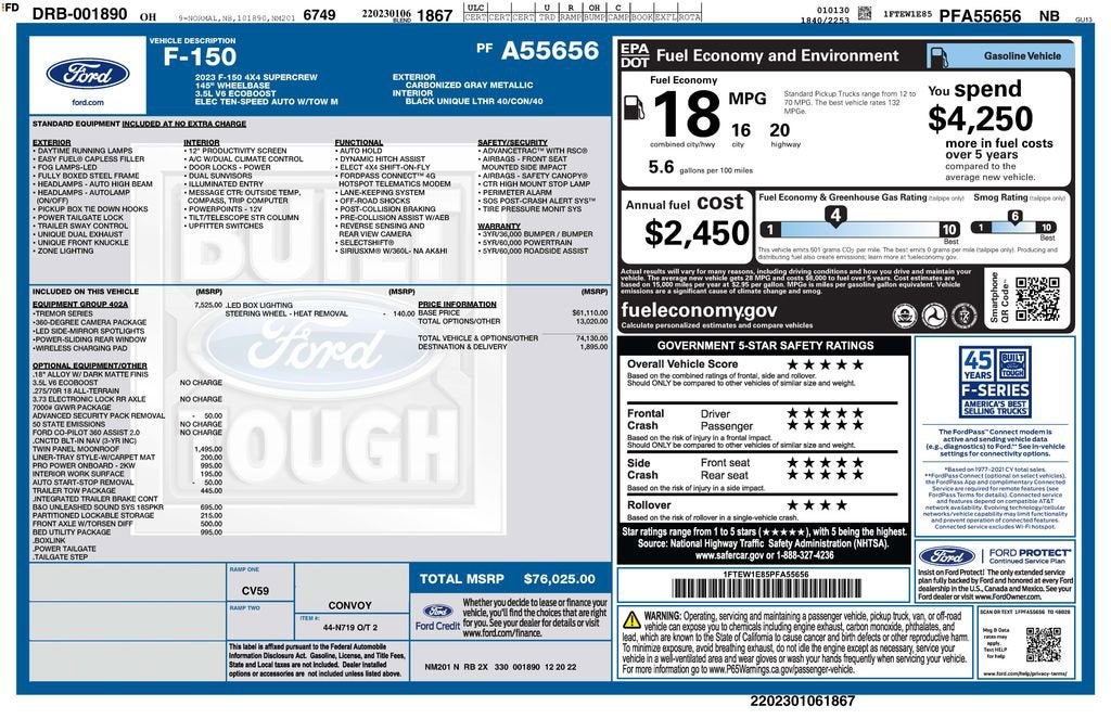 2023 Ford F-150 Tremor