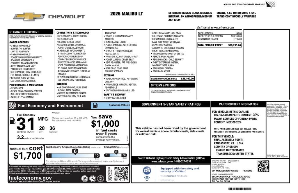 2025 Chevrolet Malibu 1LT