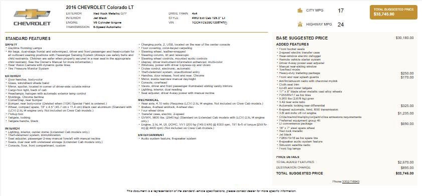 2016 Chevrolet Colorado 4WD LT