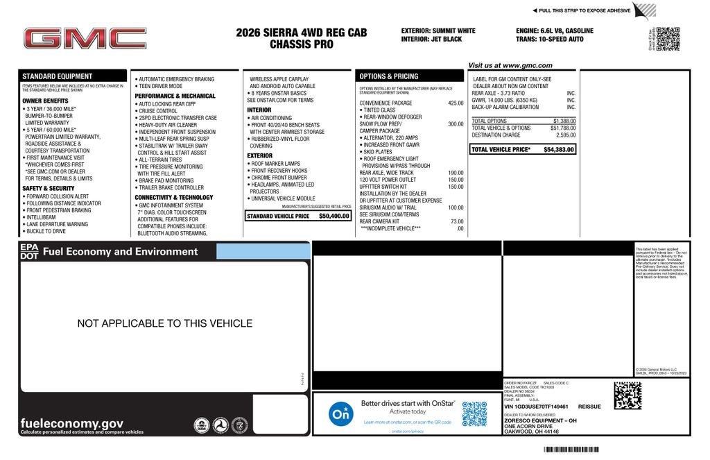 2026 GMC Sierra 3500 HD Chassis Cab Pro
