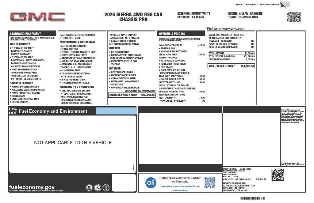 2026 GMC Sierra 3500 HD Chassis Cab Pro