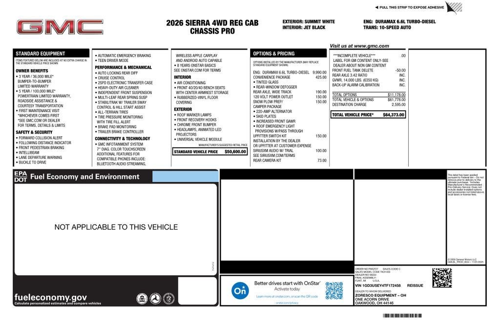 2026 GMC Sierra 3500 HD Chassis Cab Pro