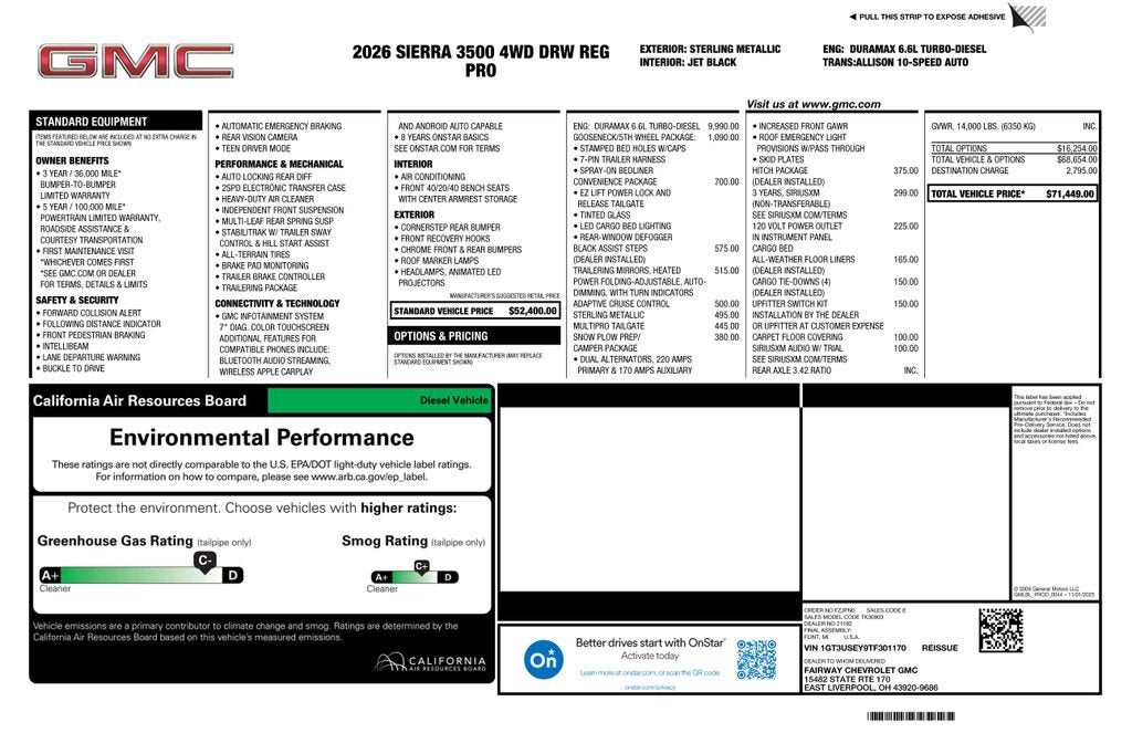 2026 GMC Sierra 3500 HD Pro DRW