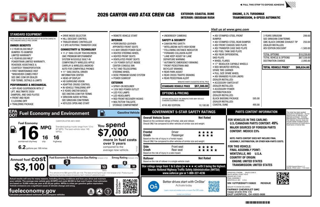 2026 GMC Canyon AT4X