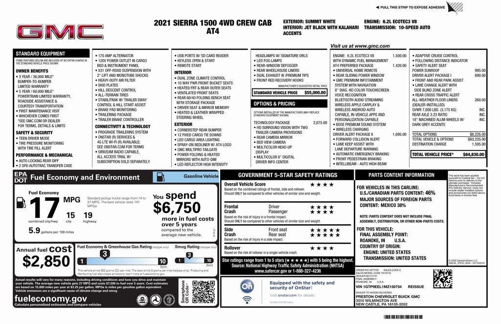 2021 GMC Sierra 1500 AT4
