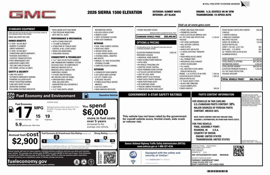 2026 GMC Sierra 1500 Elevation