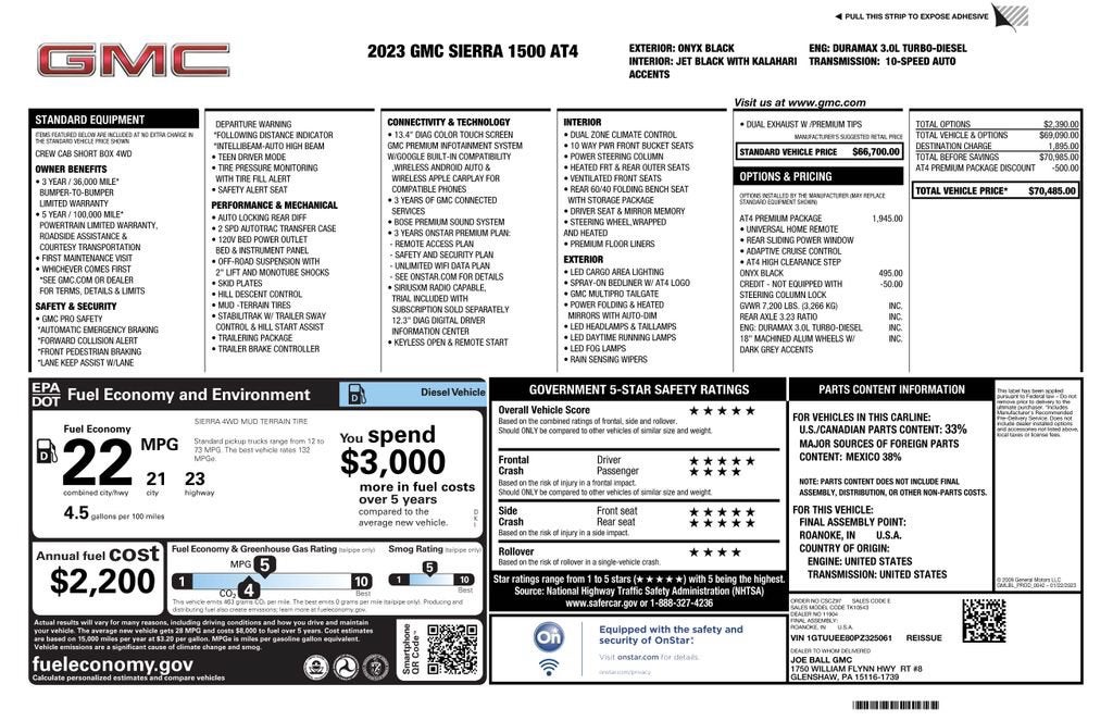 2023 GMC Sierra 1500 AT4