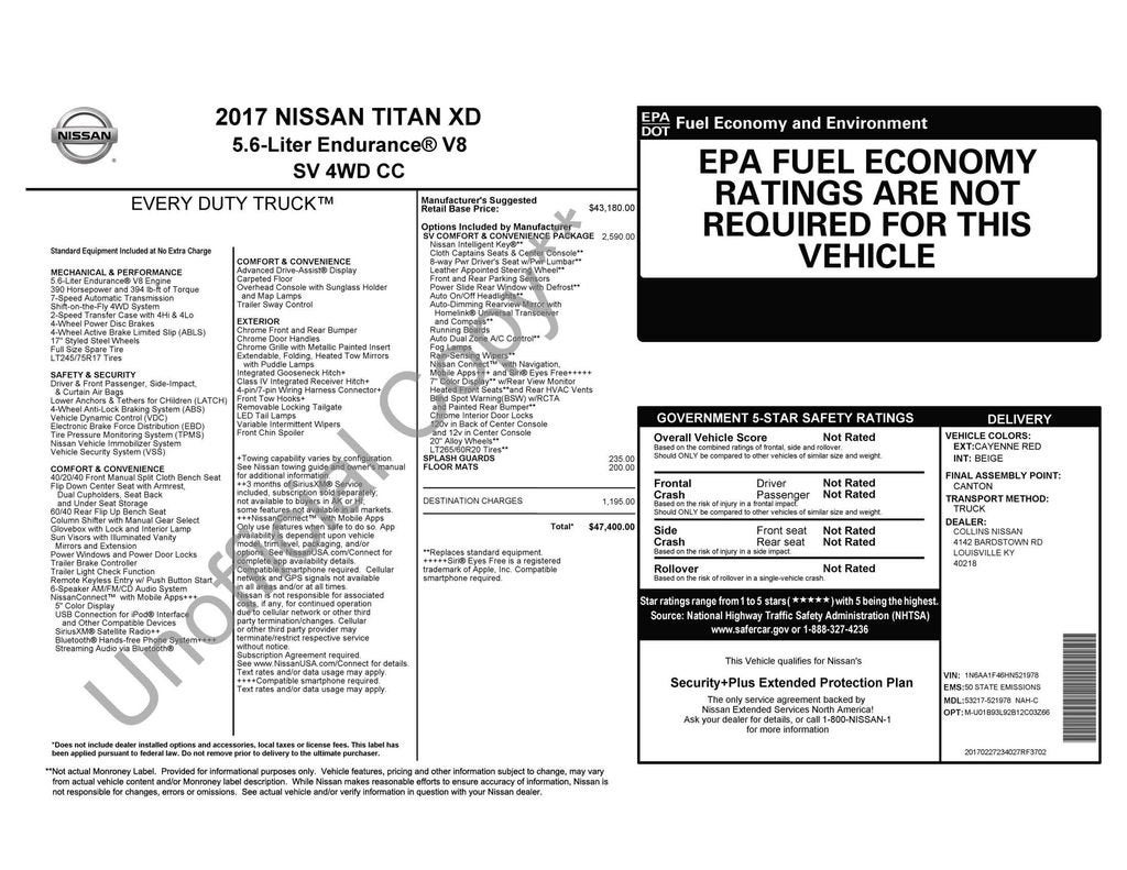 2017 Nissan TITAN XD SV Gas