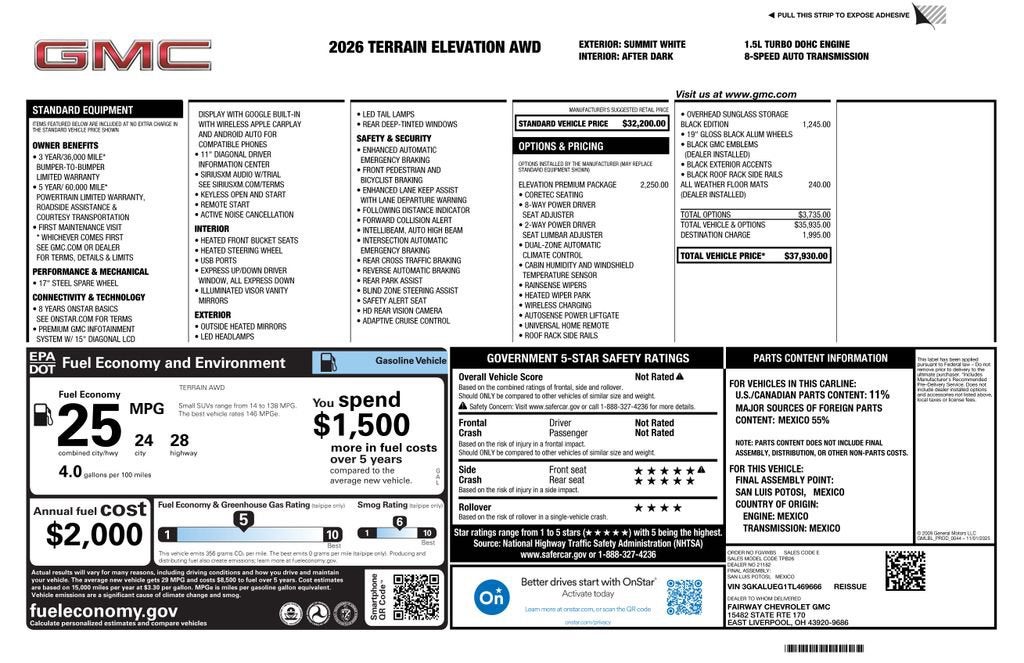2026 GMC Terrain Elevation