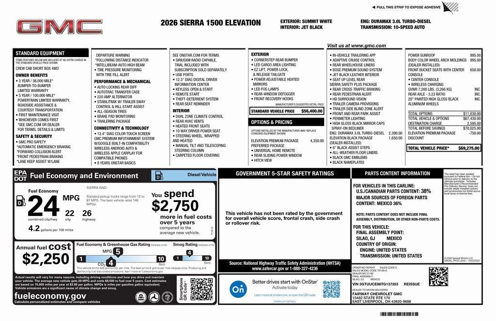 2026 GMC Sierra 1500 Elevation