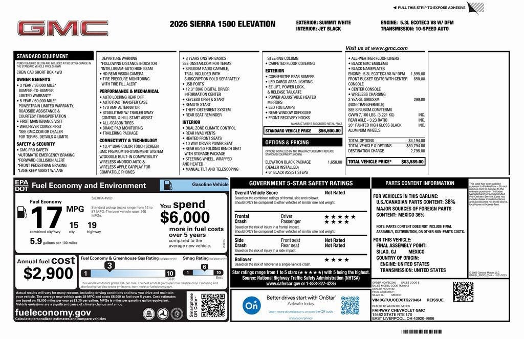 2026 GMC Sierra 1500 Elevation