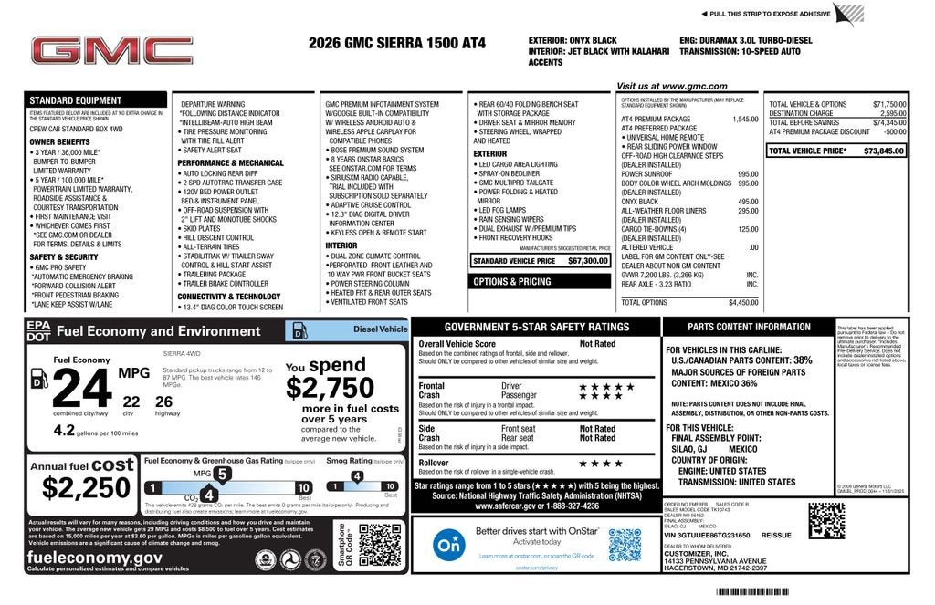 2026 GMC Sierra 1500 AT4