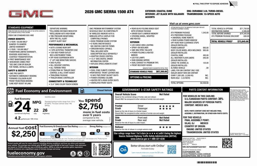 2026 GMC Sierra 1500 AT4