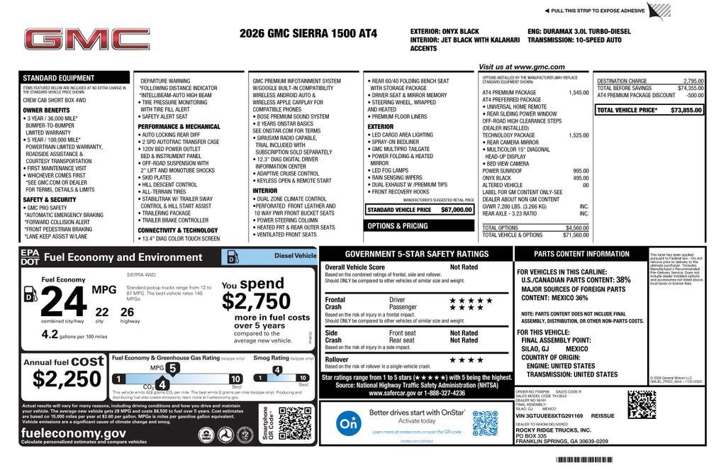 2026 GMC Sierra 1500 AT4