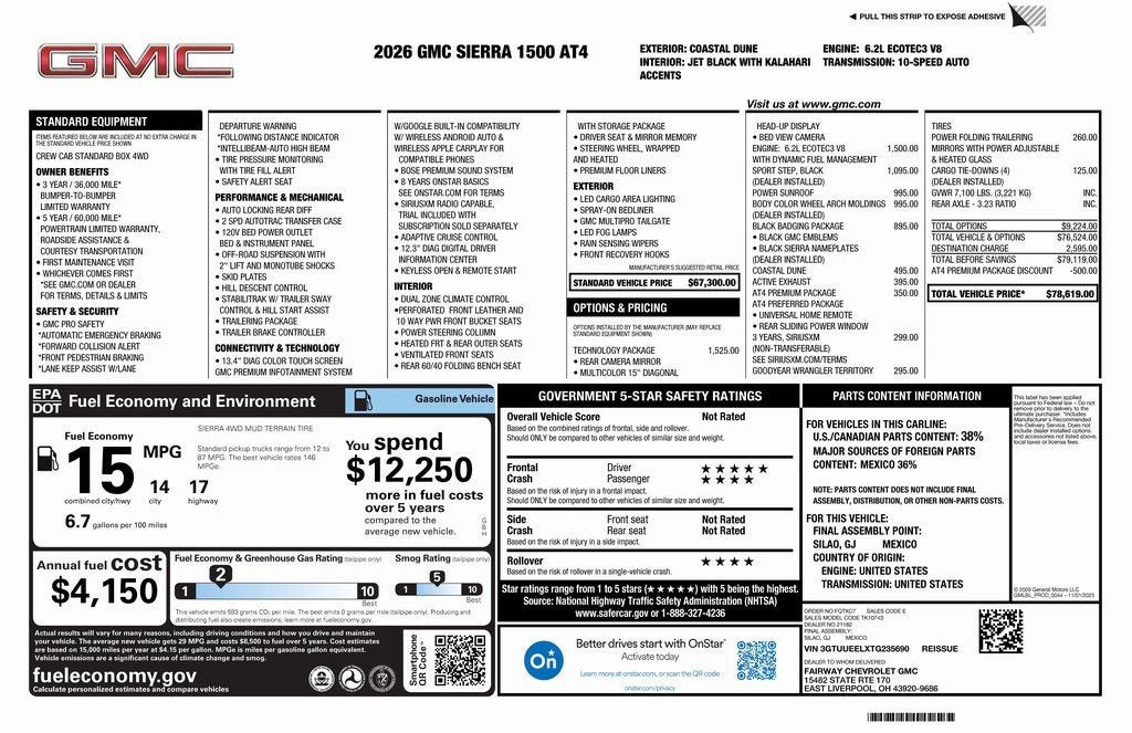 2026 GMC Sierra 1500 AT4