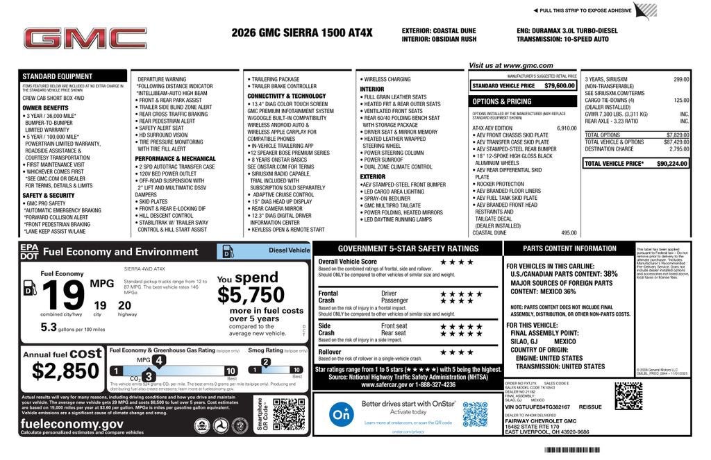 2026 GMC Sierra 1500 AT4X