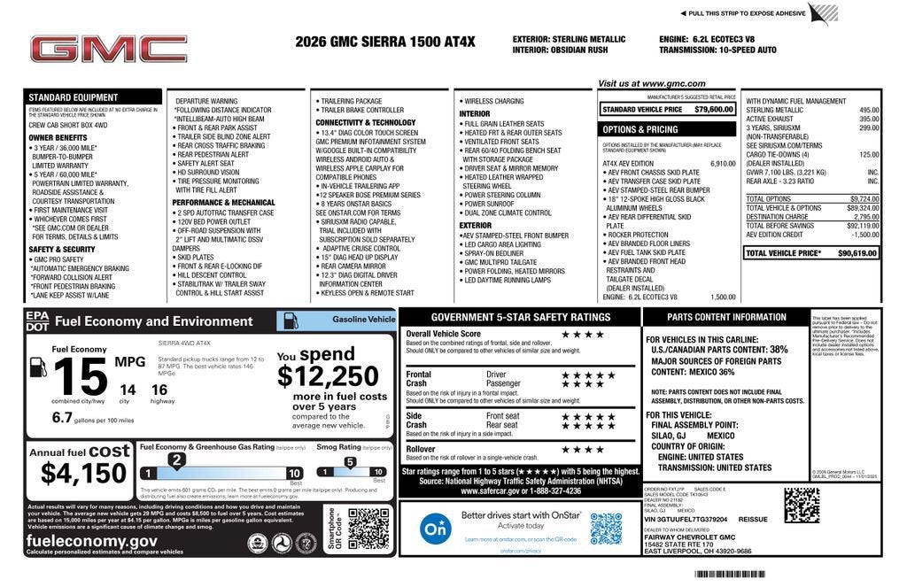 2026 GMC Sierra 1500 AT4X
