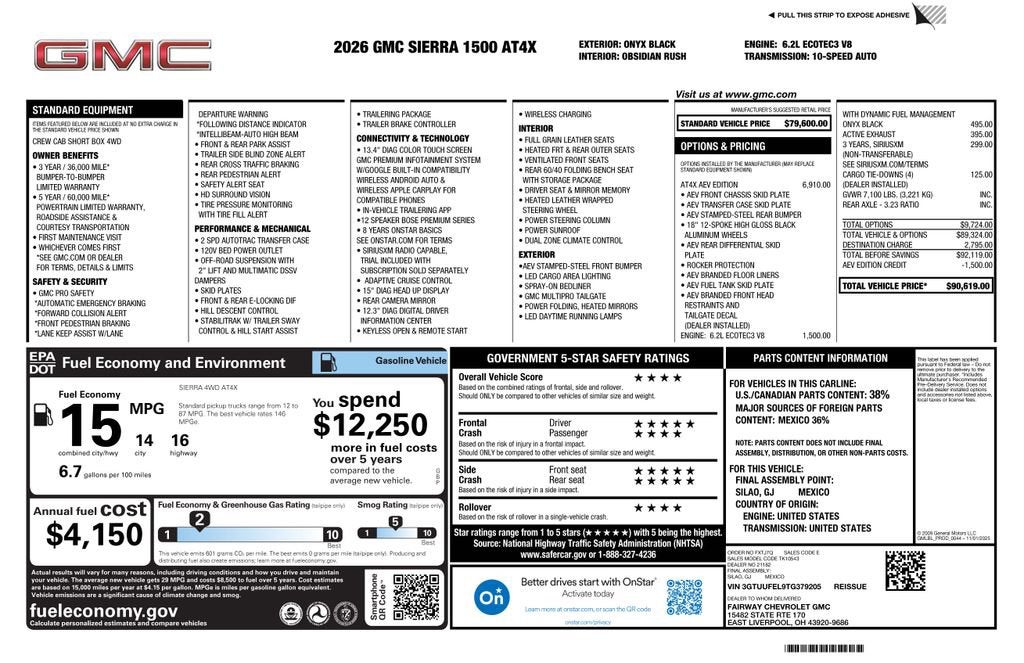 2026 GMC Sierra 1500 AT4X