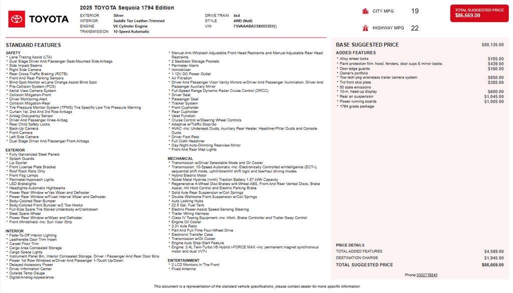 2025 Toyota Sequoia 1794 Edition