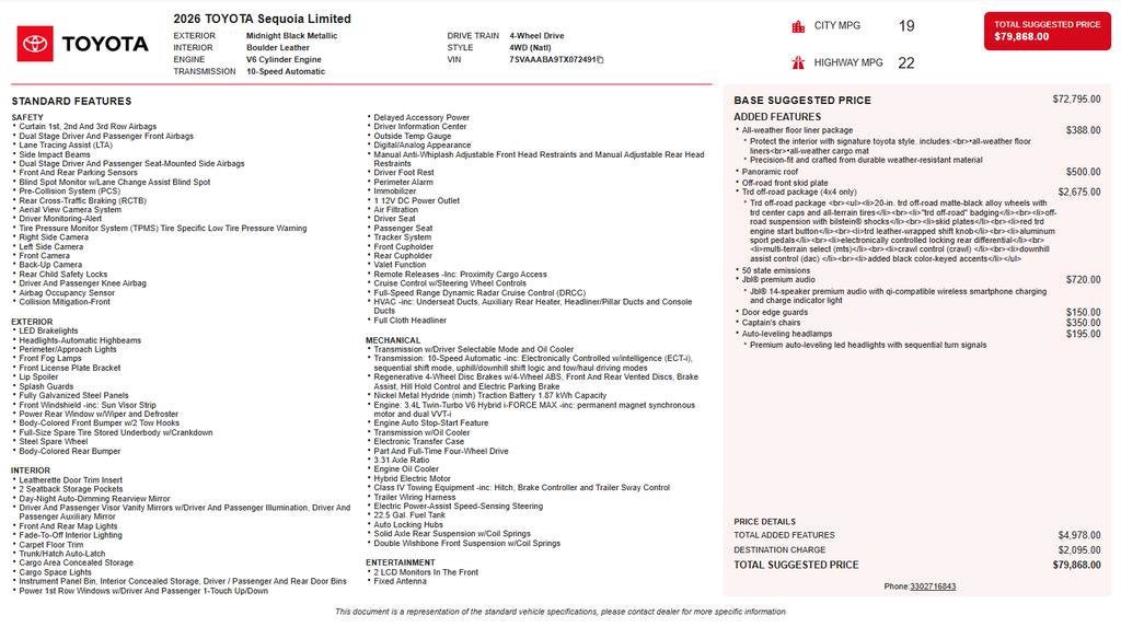 2026 Toyota Sequoia Limited